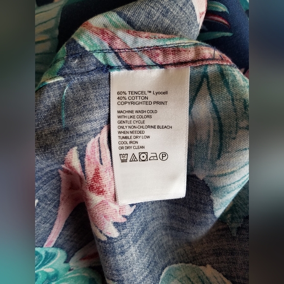 NWT Tommy Bahama  Men's Floral Hawaiian Short Sleeve Shirt Blue Size 5XLB Tencel - Picture 12 of 14